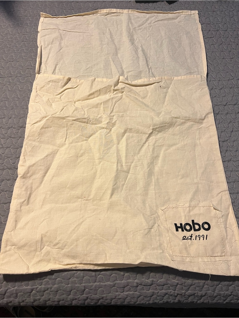 HOBO Cream Cotton Bedding Storage Bag with Logo